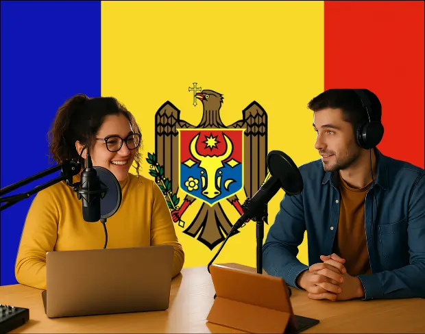 Bulk upload videos for batch moldova flag background addition: man meditating, car, dog, child, auto moldova flag background adder for creators.