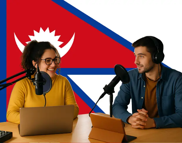Bulk upload videos for batch nepal flag background addition: man meditating, car, dog, child, auto nepal flag background adder for creators.