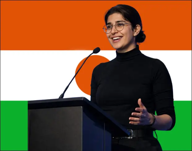 Family photo with AI-added niger flag background using video background editor tool—ready for virtual or niger flag background.