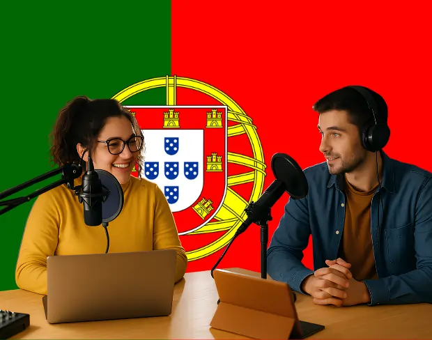 Bulk upload videos for batch portugal flag background addition: man meditating, car, dog, child, auto portugal flag background adder for creators.