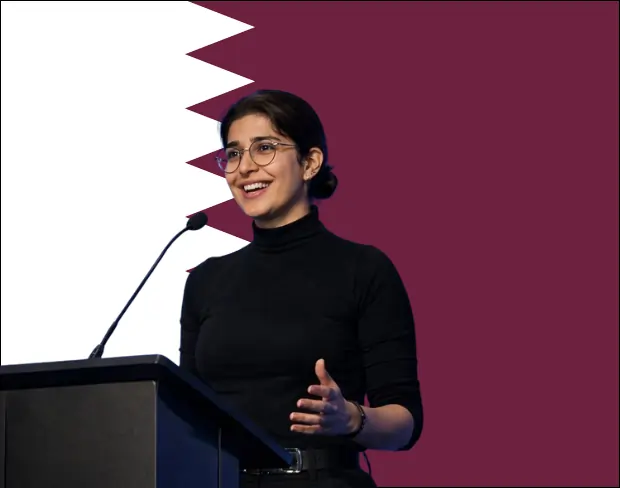 Family photo with AI-added qatar flag background using video background editor tool—ready for virtual or qatar flag background.