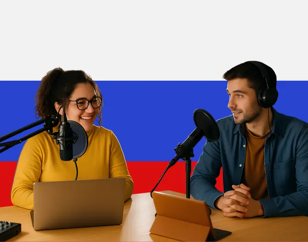 Bulk upload videos for batch russia flag background addition: man meditating, car, dog, child, auto russia flag background adder for creators.