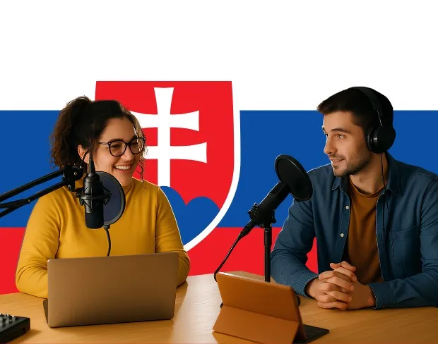 Bulk upload videos for batch slovakia flag background addition: man meditating, car, dog, child, auto slovakia flag background adder for creators.
