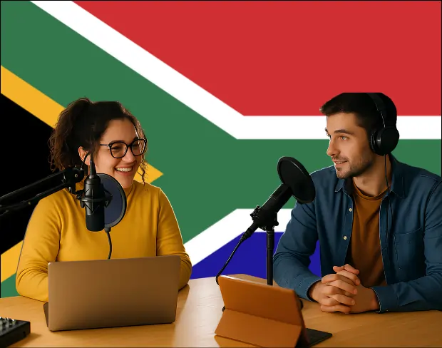 Bulk upload videos for batch southafrica flag background addition: man meditating, car, dog, child, auto southafrica flag background adder for creators.