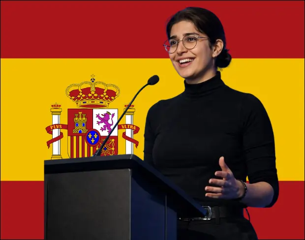 Family photo with AI-added spain flag background using video background editor tool—ready for virtual or spain flag background.