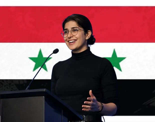 Family photo with AI-added syria flag background using video background editor tool—ready for virtual or syria flag background.