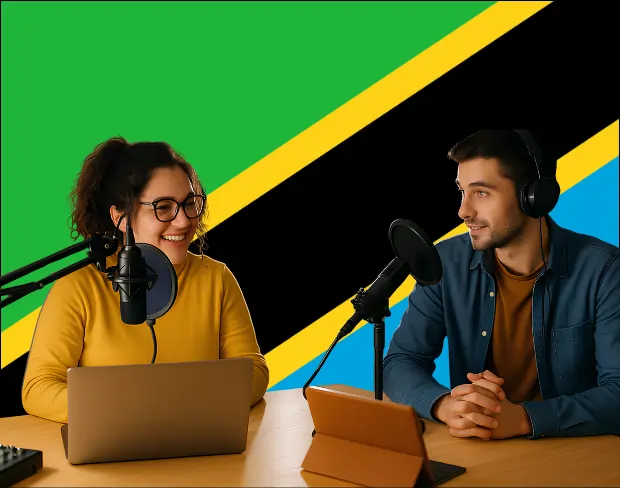 Bulk upload videos for batch tanzania flag background addition: man meditating, car, dog, child, auto tanzania flag background adder for creators.