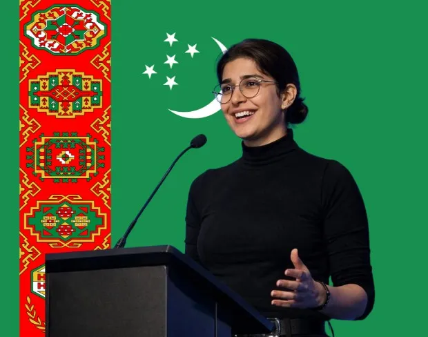 Family photo with AI-added turkmenistan flag background using video background editor tool—ready for virtual or turkmenistan flag background.