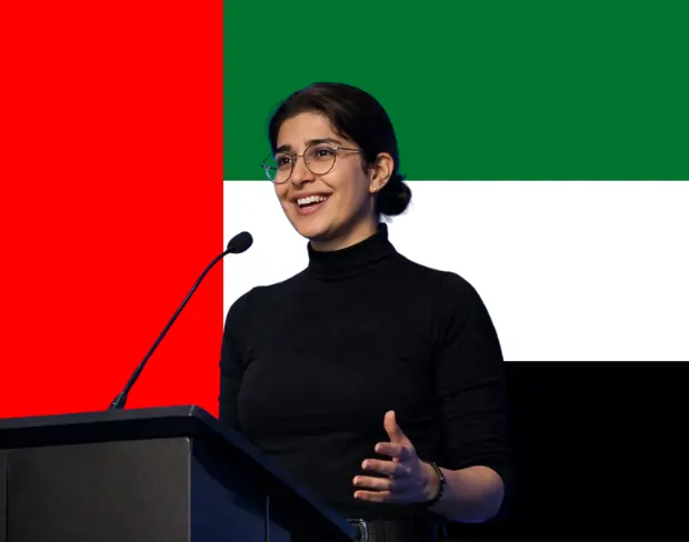 Family photo with AI-added uae flag background using video background editor tool—ready for virtual or uae flag background.