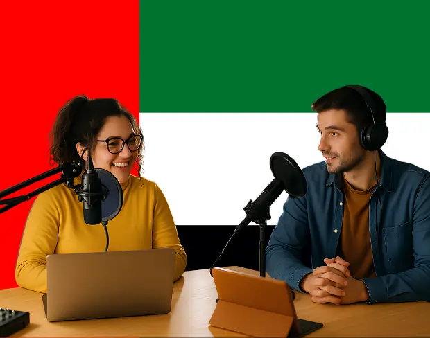 Bulk upload videos for batch uae flag background addition: man meditating, car, dog, child, auto uae flag background adder for creators.
