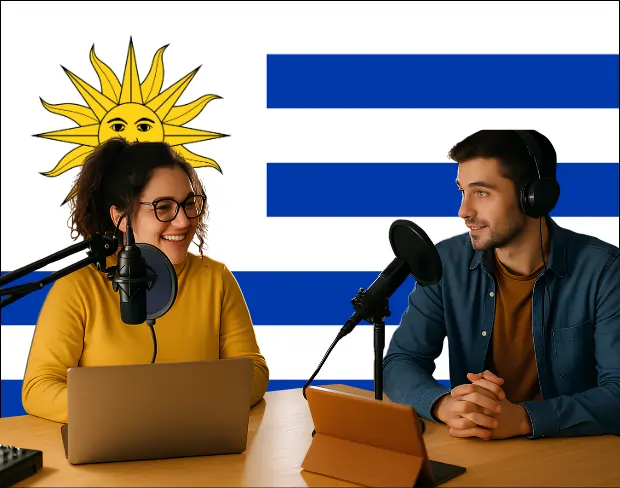 Bulk upload videos for batch uruguay flag background addition: man meditating, car, dog, child, auto uruguay flag background adder for creators.