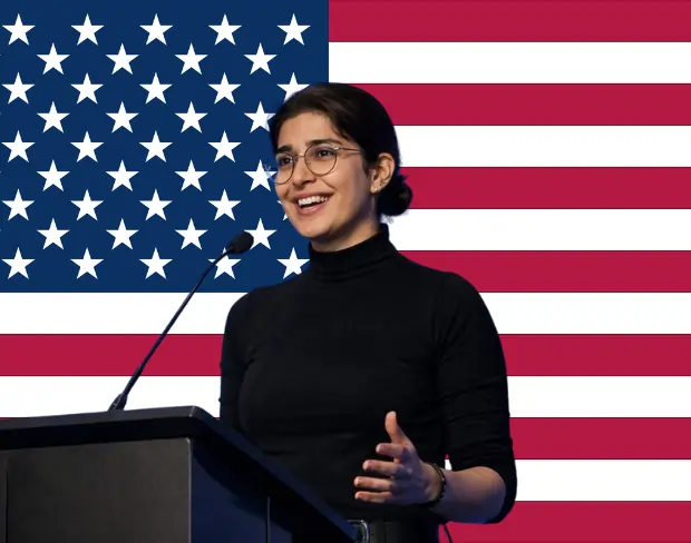 Family photo with AI-added usa flag background using video background editor tool—ready for virtual or usa flag background.