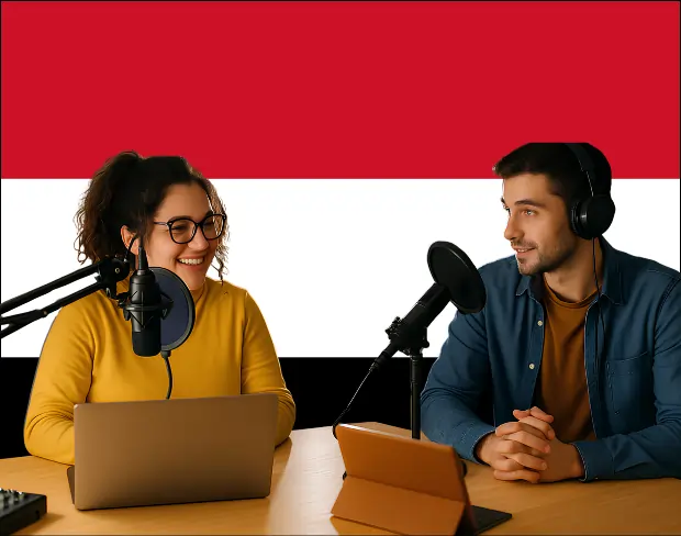Bulk upload videos for batch yemen flag background addition: man meditating, car, dog, child, auto yemen flag background adder for creators.